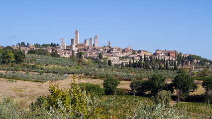 Fototapeta na wymiar Scenic view of historic town San Gimignano in the italian Tuscany