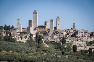 Fototapeta na wymiar Scenic view of historic town San Gimignano in the italian Tuscany