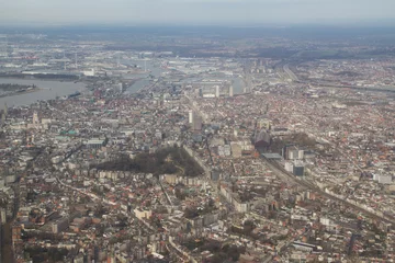 Rolgordijnen Aerial view of Antwerp city centre in Belgium © Photofex