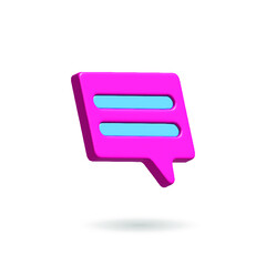 3D chat icon on a white background
