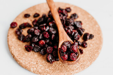 Heap of Dried Cranberries  Close Up photo