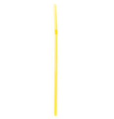 Yellow cocktail tube with the possibility of bending on a white background.