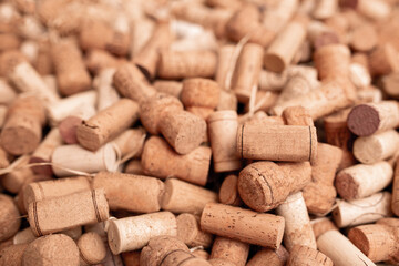 Wine corks close-up as a background. Wine degustation.