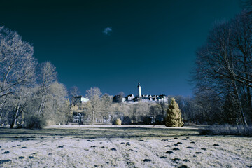 infrared photography - surreal ir photo of landscape with trees under cloudy sky - the art of our...