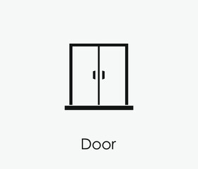 Door vector icon. Editable stroke. Symbol in Line Art Style for Design, Presentation, Website or Apps Elements, Logo. Pixel vector graphics - Vector