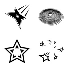 Stars1-2starfall Flat Icon Set Isolated On White Background