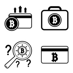 Bitcoins1-2 Flat Icon Set Isolated On White Background