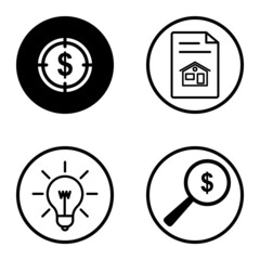 Circles1-2 Flat Icon Set Isolated On White Background