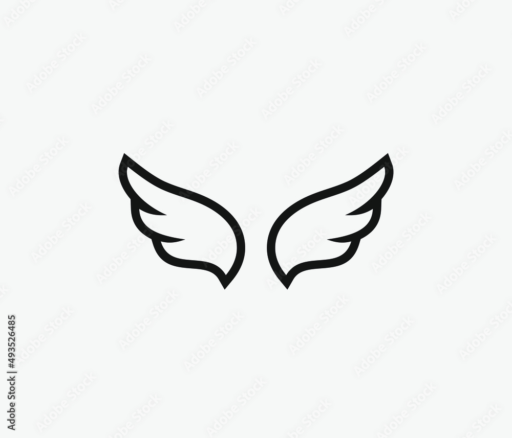 Poster wings vector icon. editable stroke. symbol in line art style for design, presentation, website or ap