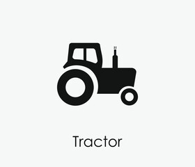 Tractor vector icon. Editable stroke. Symbol in Line Art Style for Design, Presentation, Website or Apps Elements, Logo. Pixel vector graphics - Vector