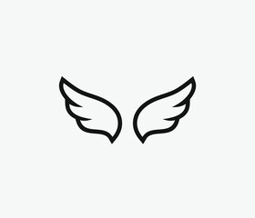 Wings vector icon. Editable stroke. Symbol in Line Art Style for Design, Presentation, Website or Apps Elements, Logo. Pixel vector graphics - Vector
