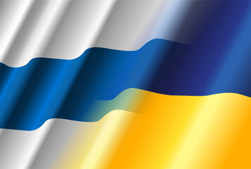 Ukrainian flag with White-blue-white flag is a symbol of 2022 anti-war protests in Russia.