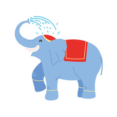 elephant splashing water