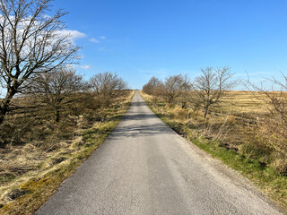 Hill top road, leading from, Thornton Moor Road to the, Long Causeway near, Denholme, Bradford, UK