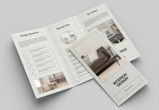 Interior Design Trifold Brochure Layout