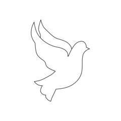 Hand drawn line art vector illustration of dove , symbol of peace. Vector illustration.