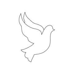 Hand drawn line art vector illustration of dove , symbol of peace. Vector illustration.
