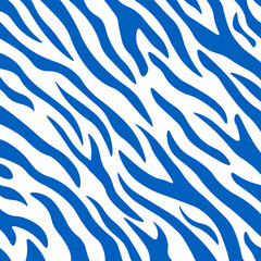 Vector animal print. Blue zebra ornament. Vector illustration.