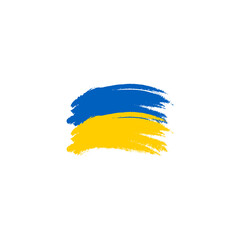 Flag of Ukraine, brush painted. Vector illustration.