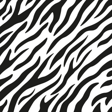 A zebra animal print pattern tile background. Vector illustration.