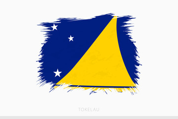 Grunge flag of Tokelau, vector abstract grunge brushed flag of Tokelau.