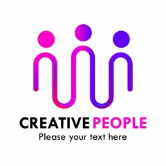Creative people logo template illustration. suitable for brand, web,smbol, friendhip, couple, relationship, love, teamwork, community, leadership etc