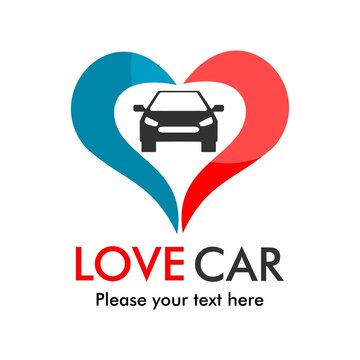 Love car logo template illustration. 