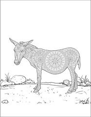 Doodle art animal outline coloring pages