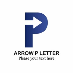 Obraz premium Arrow P letter logo template illustration. suitable for company, emblem, identity