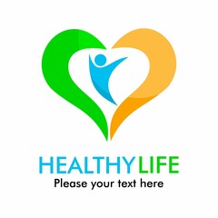 Healthy life logo template illustration. suitable for brand, lifestyle, happy, etc