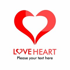 Love heart logo template illustration. suitable for love symbol