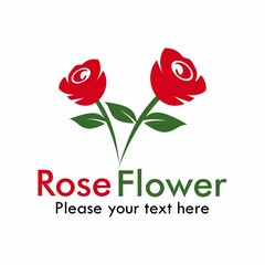 Rose flower logo template illustration.