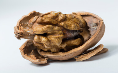 Walnuts are rounded, single-seeded stone fruits of the walnut tree. Cracking a nut.