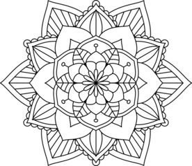 Flower mandala. Vintage decorative elements 21. Eastern pattern. Islam, Arabic, Indian, Moroccan