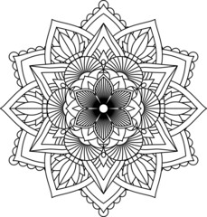 Flower mandala. Vintage decorative elements 32. Eastern pattern. Islam, Arabic, Indian, Moroccan