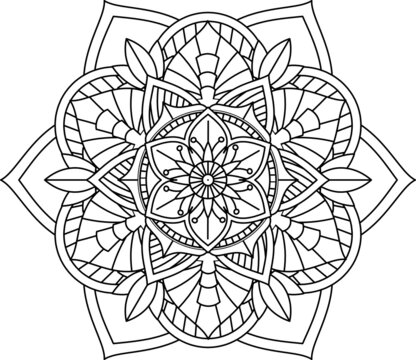 Flower mandala. Vintage decorative elements 31. Eastern pattern. Islam, Arabic, Indian, Moroccan
