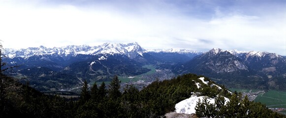 Alpen, Blick vom Wank auf Garmisch-Partenkirchen