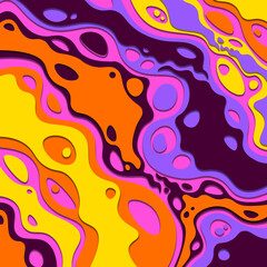3D abstract psychedelic groovy background.