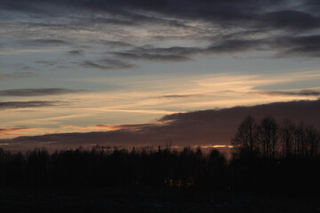 The sunset orange sky view
