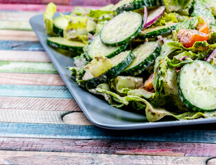 Greek salad my way. Calgary, Alberta, Canada