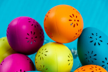 Colourful easter eggs, candies and baskets on display. Calgary, Alberta, Canada