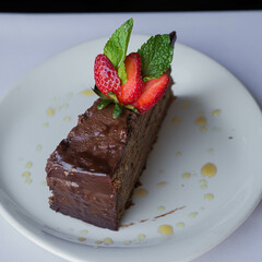 chocolate cake with strawberries