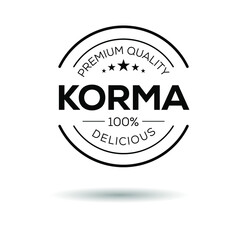 Creative (Korma) logo, Korma sticker, vector illustration.