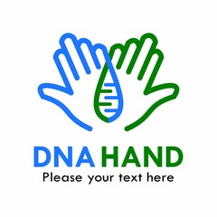 Fototapeta premium Dna hand logo design template illustration. suitable for science, education etc