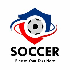 Soccer logo template illustration. suitable for sport, tournament, championship etc