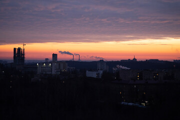 sunset over the river
