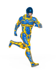 mega soldier is running fast