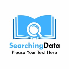 Searching data book logo template. suitable for education, office, media, website, management etc