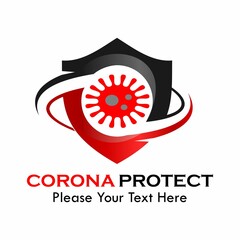 Corona protect logo template. suitable for hospital, label, medical, symbol etc