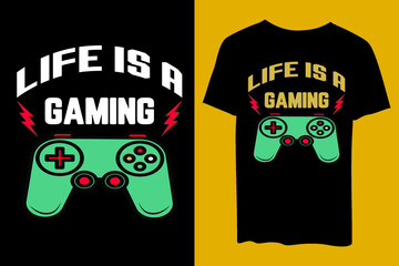 Life is game tshirt design, Gaming T-Shirt Design